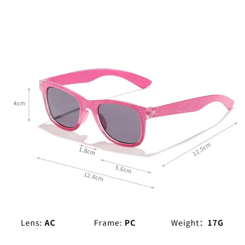 Kids' Colorful Shiny Sunglasses – Trendy & Cute Fashion Eyewear for Girls, Bright New Year Shades for Children's Outdoor Wear