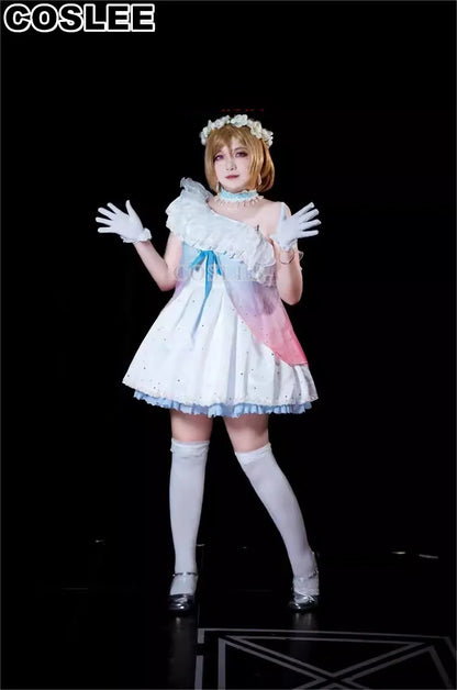 COSLEE LoveLive Aqours “The Dreaming Gate” Cosplay Costume – All Members Blue Singing Dress (Nozomi, Nico, Hanayo, Maki)