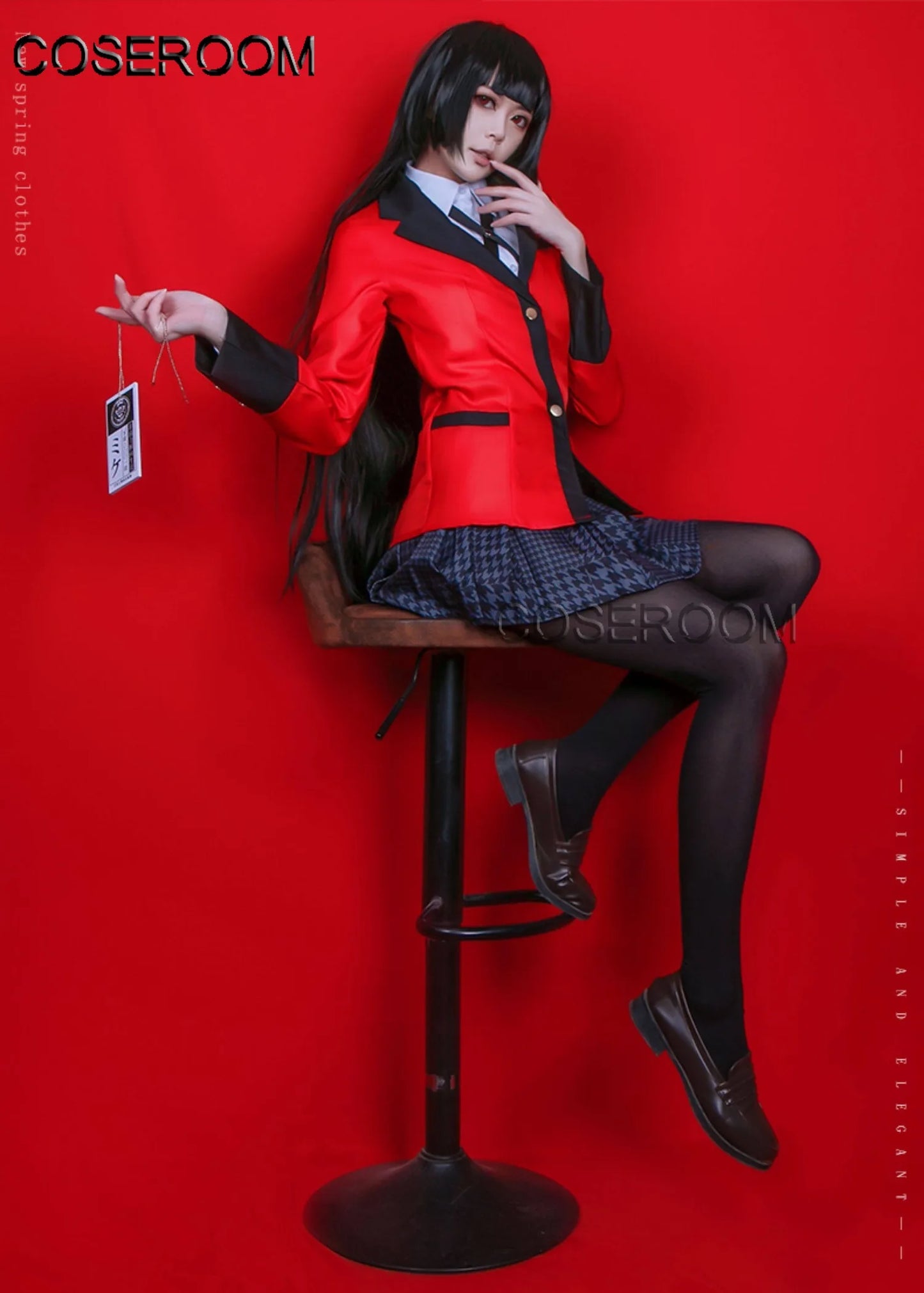 Anime Kakegurui Jabami Yumeko Cosplay Costume | School Uniform Dress Outfit for Carnival, Halloween & Comic Con Roleplay