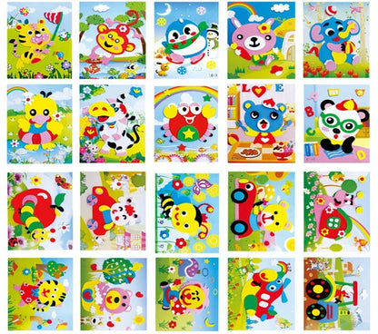 10/20PCS Pegatinas de Animales 3D de Goma EVA – Juego de Manualidades de Puzle de Dibujos Animados para Niños, Juguete Educativo Creativo, Regalo de Actividad Artística de Múltiples Diseños