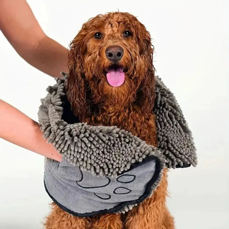 Quick-Dry Pet Bath Towel – Soft Super-Absorbent Dog Bath Robe & Cat Towel, Convenient Washcloth for Pet Cleaning, Bathing & Grooming