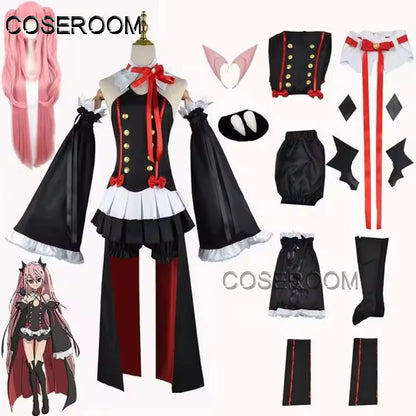 Krul Tepes Cosplay Costume – Seraph of the End Anime Vampire Witch Dress with Wig (Halloween Outfit)