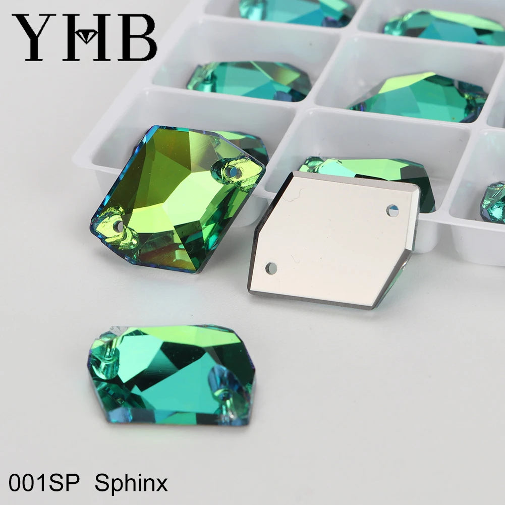Strass à coudre YHB Cosmic AB Moonlight – Pierres plates en cristal de verre pour la décoration de vêtements et de sacs