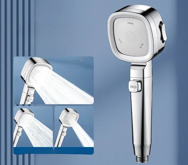 Pommeau de douche haute pression – Pulvérisateur de douche à main 3 modes à économie d'eau, fonction d'arrêt à une touche, accessoire de douche de salle de bain réglable pour la maison