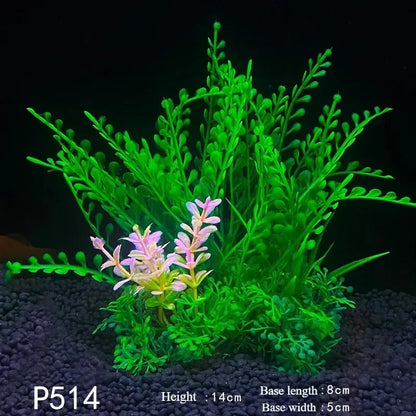 14cm Artificial Aquarium Plants – Plastic Underwater Aquatic Plant & Fish Tank Grass Decorations for Aquascaping, Landscaping & Aquarium Accessories