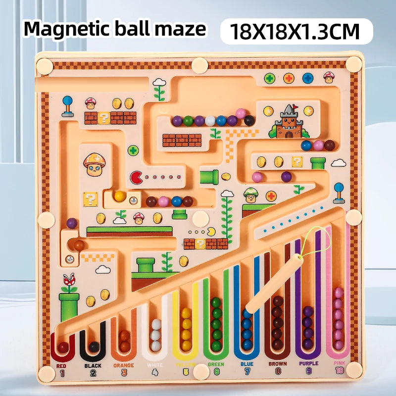 Labyrinthe Magnétique – Jeu Éducatif Avancé pour Enfants, Activité d'Apprentissage des Mathématiques et de Développement Cognitif, Entraînement de l'Intelligence Visuelle, Casse-tête Manuel