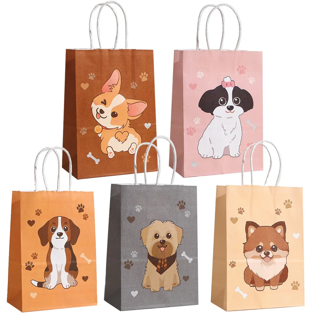 Bolsas de regalo de papel kraft de 5/10/25/50 piezas con asas – Bolsas de regalo y dulces de 10 colores para cumpleaños, bodas, baby showers y empaques de regalo