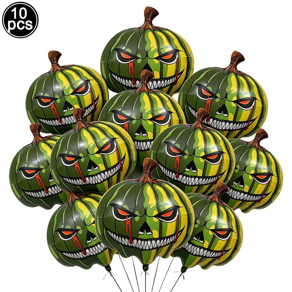 Large Halloween Standing Foil Balloons – Haunted House, Castle, Skull, Coffin & Witch Mylar Balloons for Halloween Party Decorations