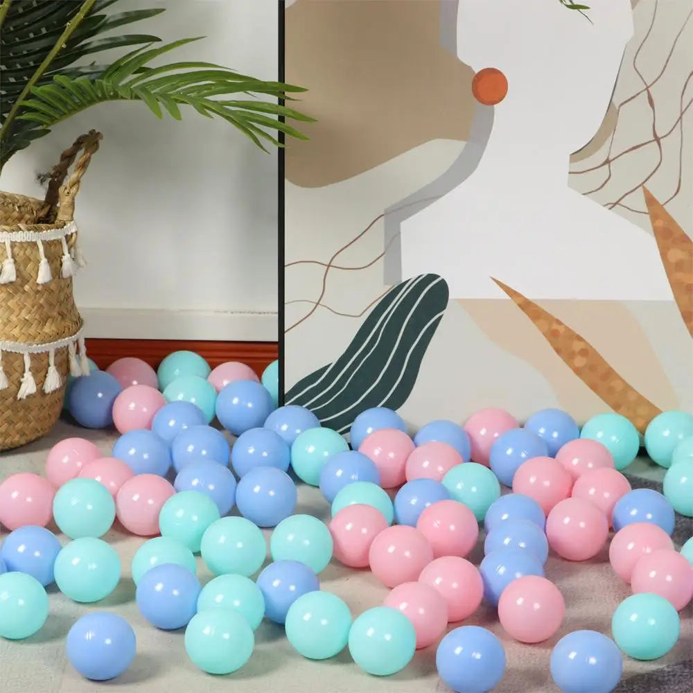 100Pcs Soft Colorful Water Pool Ocean Wave Balls – Outdoor Sports Inflatable Stress Relief Air Balls for Kids, Eco-Friendly Funny Toy Set