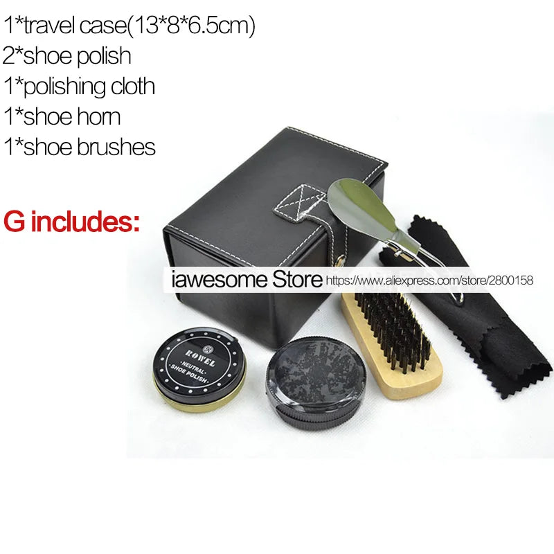 Professional Shoe Care Kit – Portable Leather Shoe Cleaning & Polishing Set with Brush, Shoehorn & Shine Tools for Boots & Sneakers