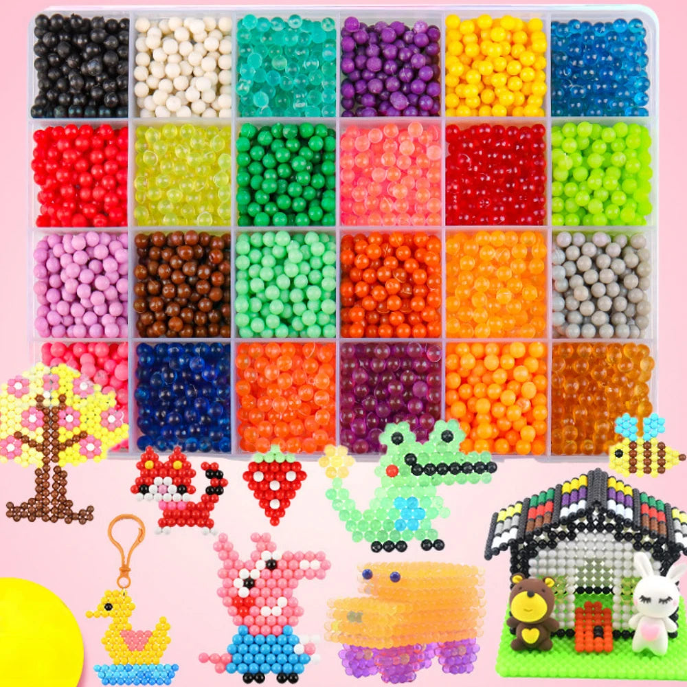 Kit de création perles à souder à l'eau 1000 pièces – Ensemble de perles magiques à pulvériser pour les arts, l'artisanat et le jeu créatif des enfants
