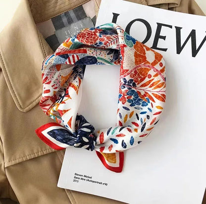 Women's Luxury Satin Silk Feel Square Scarf Printed Hair Scarf Neckerchief Bandana Hijab Wrap