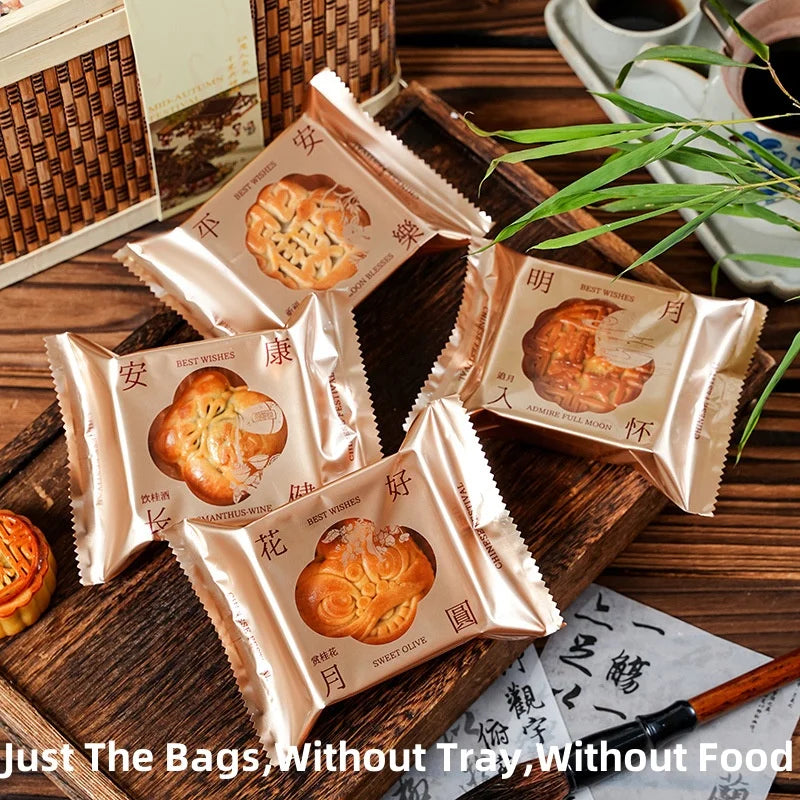 LBSISI Life 100 bolsas para galletas de luna – Bolsas de plástico transparentes para empaques de regalo caseros para festivales, galletas y crujientes de yema de huevo