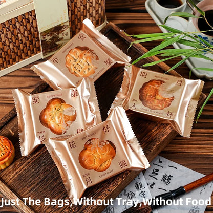 LBSISI Life 100 bolsas para galletas de luna – Bolsas de plástico transparentes para empaques de regalo caseros para festivales, galletas y crujientes de yema de huevo