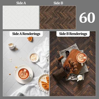 Double-Sided Wood Grain & Marble Photography Backdrop Board 57 × 87 cm – Waterproof Photo Background for Product Photography