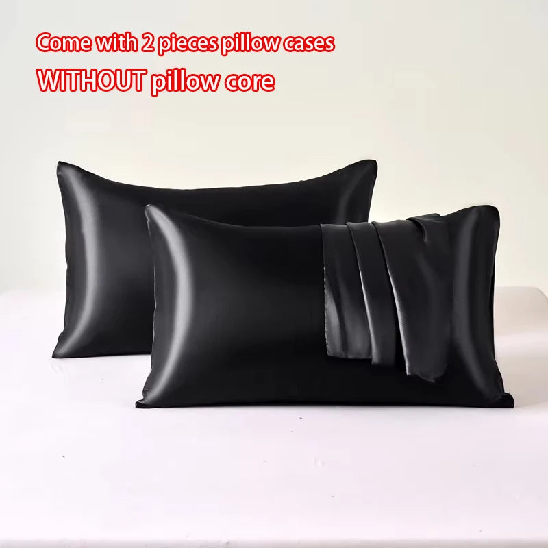 Satin Pillowcase Set of 2 – Soft Cooling Pillow Covers for Hair & Skin