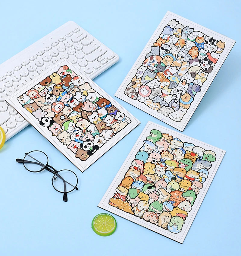 Puzzle en bois Montessori animaux – Jouet empilable chat, jeu de casse-tête éducatif pour enfants, jouet d'apprentissage créatif en bois, travaux manuels de peinture et décoration de chambre