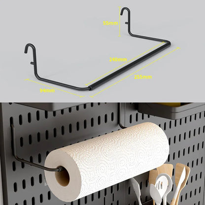 Organizador de pared de tablero perforado sin taladros – Panel de almacenamiento modular con estantes y accesorios para cocina, baño y sala de juegos