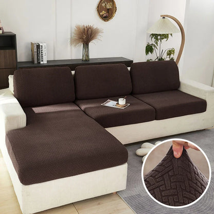 Stretch Jacquard Sofa Seat Cushion Cover – Washable Furniture Protector for Sectional & Loveseat Sofas