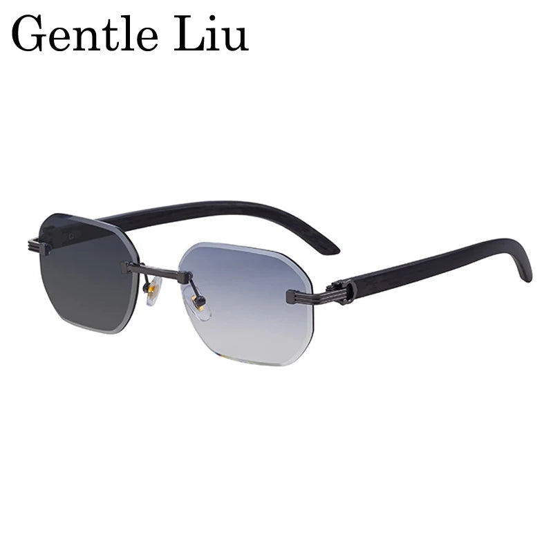 Vintage Square Rimless Sunglasses for Men – Frameless Punk Eyewear with UV400 Lenses, Trendy 2026 Fashion Glasses