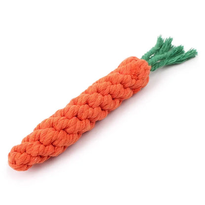 Juguete de cuerda con forma de zanahoria para perros, de algodón duradero, para masticar, para cachorros y perros, para limpiar los dientes, resistente a las mordeduras