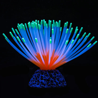 Glowing Rainbow Sea Urchin Aquarium Ornament – Artificial Silicone Ball Decoration with Luminous Effect for Fish Tank Aquascaping & Landscape Decor