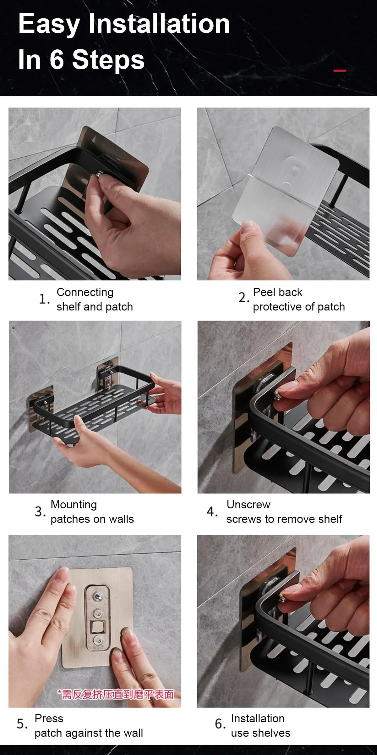 Étagère de Douche Murale sans Perçage – Support d'Angle en Aluminium pour Shampooing, Savon et Rangement de Toilette