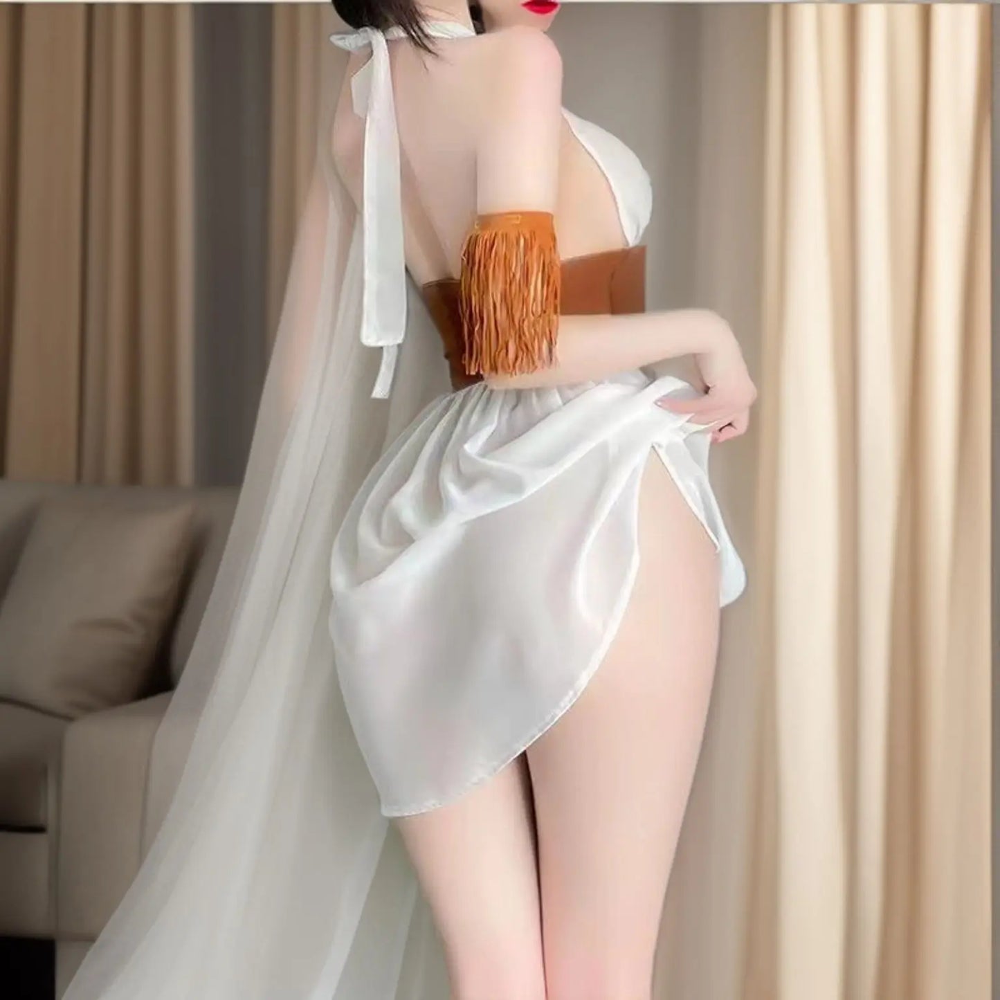 Goddess Mesh Waist Deep V Cosplay Costume (Women’s Adult Outfit)