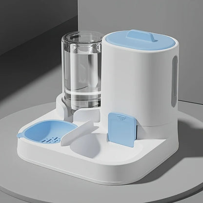 1-Pack Automatic Gravity-Fed Cat Water Dispenser & Feeder – Spill-Proof Large-Capacity One-Piece Food & Water Station