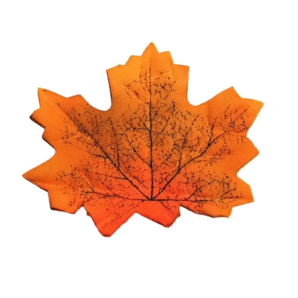 50PCS Artificial Maple Leaves – Handmade Silk Leaf Plants for DIY Crafts, Stacked Maple Leaf Arrangements & Autumn Decorations