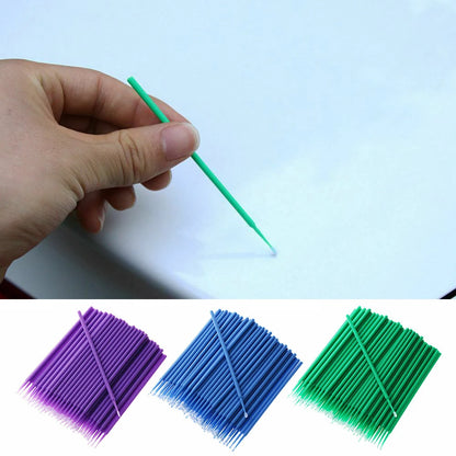 100 Unidades de Aplicadores Desechables para Retoques de Pintura – Microcepillos de Precisión para Reparación de Pintura Automotriz, Detallado, Limpieza y Manualidades