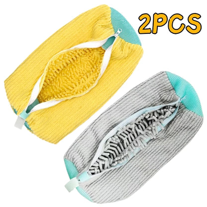 Shoe Washing Machine Bag with Cleaning Brush Set - Durable Reusable Laundry Bag for Sneakers, Running Shoes & Delicates (1, 2 or 4 Pack)