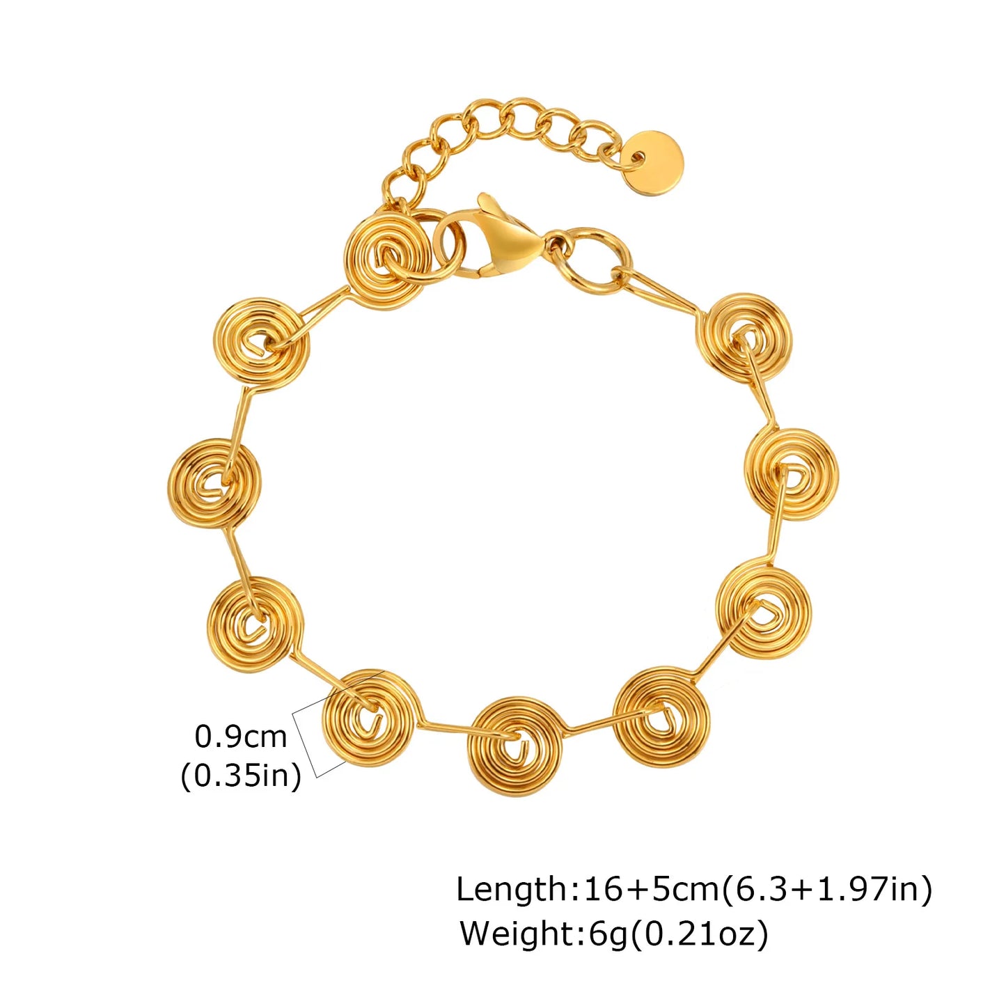 Pulsera de cadena de eslabones gruesos de acero inoxidable – Bañado en oro, pulsera de capas para mujer | Joyería de moda impermeable y de tendencia