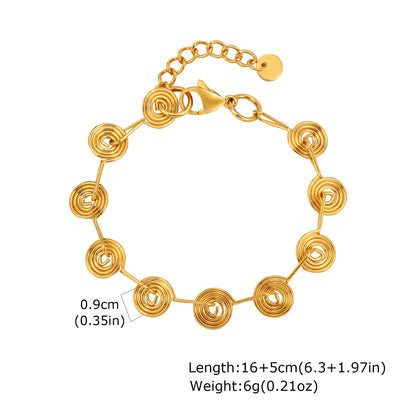 Pulsera de cadena de eslabones gruesos de acero inoxidable – Bañado en oro, pulsera de capas para mujer | Joyería de moda impermeable y de tendencia