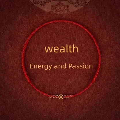Pulsera de cuerda roja con nudo de la suerte – Pulsera de hilo ajustable hecha a mano para mujeres y hombres, regalo de joyería amuleto de la amistad