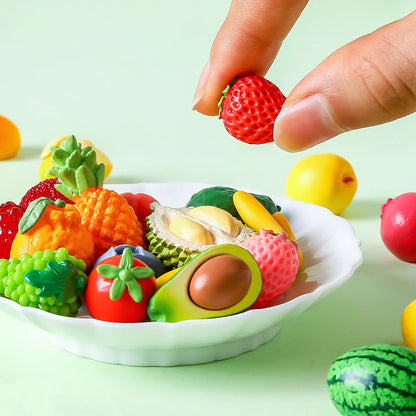 Lot de 10 mini figurines de fruits – Miniatures de fruit du dragon, noix de coco, melon d'eau, orange, pomme, banane et ananas pour la décoration de jardin miniature, les scènes de maison de poupée, les pots de plantes et les loisirs créatifs