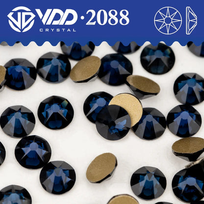 VDD 2088 Crystal Flower Nail Rhinestones – Non-Hotfix 8 Big & 8 Small Flatback Gems for Nail Art & DIY Decorations