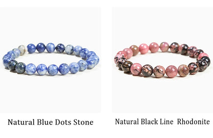 Pulsera de Cuentas de Piedra Natural – Pulsera de Gemas de Amatista, Ojo de Tigre, Cuarzo Cristal y Ágata para Mujeres y Hombres, Regalo de Joyería de Energía Reiki