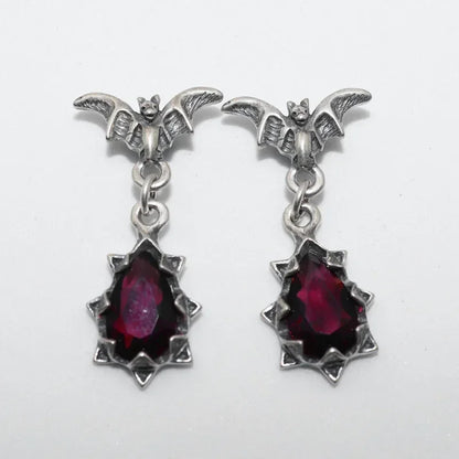 Gothic Bat Zircon Earrings – Dark Night Punk Rock Hip Hop Jewelry for Men & Women, Fashion Statement Earrings & Alternative Accessories