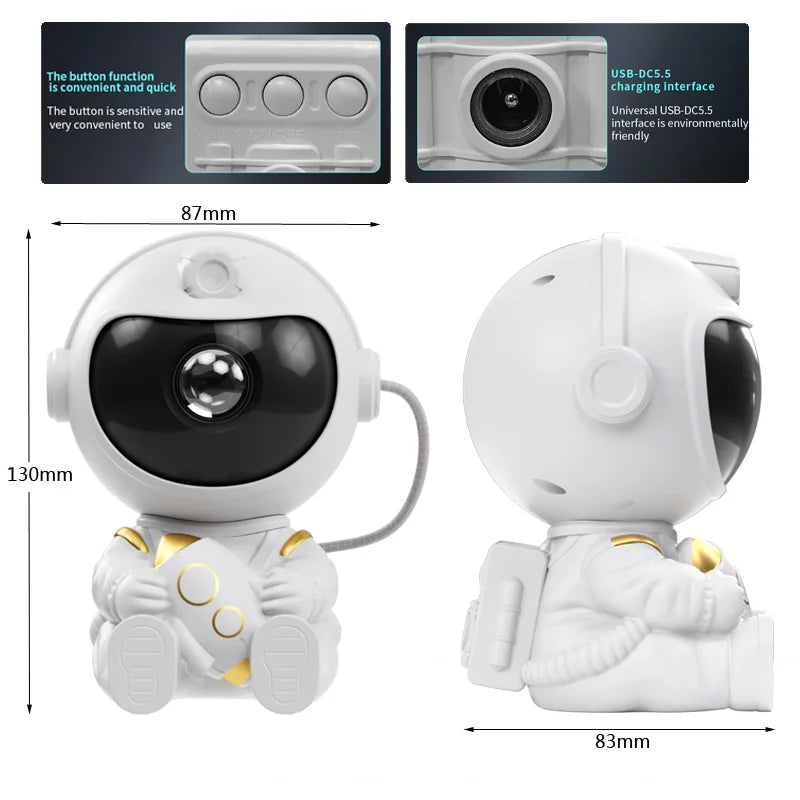 Astronaut Galaxy Projector Night Light – LED Starry Sky Lamp for Bedroom Decor, Kids Gift & Relaxing Atmosphere