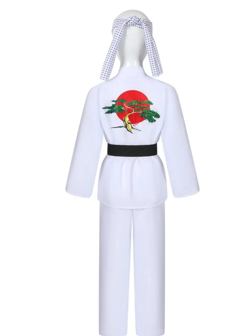 The Karate Kid Cobra Kai Cosplay Costume – Martial Arts Kimono Uniform with Headband, Taekwondo Training & Halloween Party Outfit