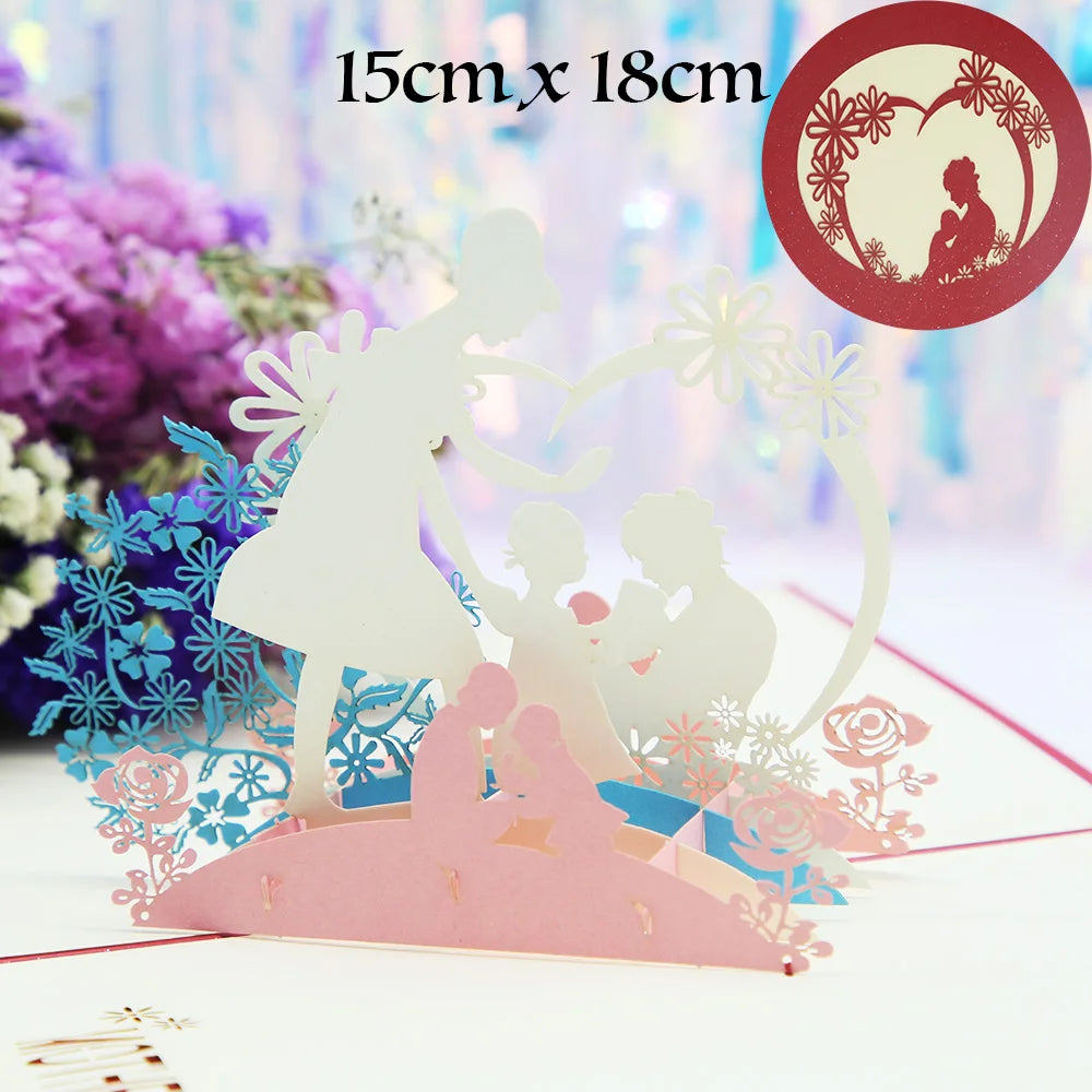 3D Pop-Up Greeting Card – Happy Birthday, Mother’s Day, Father’s Day, Love Mom Dad, Rose Flower, Easter & Thank You Gift