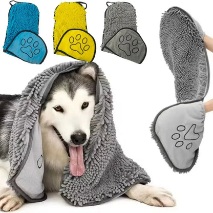 Quick-Dry Pet Bath Towel – Soft Super-Absorbent Dog Bath Robe & Cat Towel, Convenient Washcloth for Pet Cleaning, Bathing & Grooming