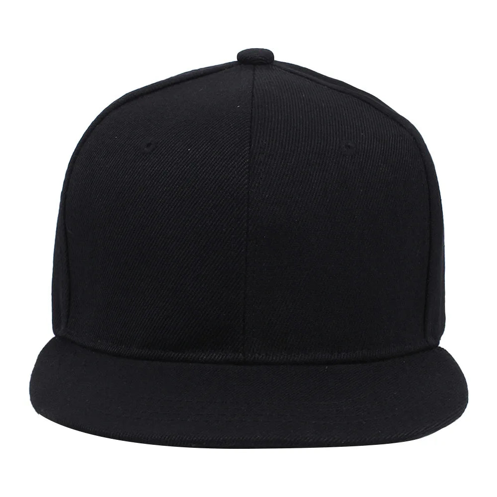 Classic Plain Snapback Baseball Cap – Adjustable Unisex Flat Brim Hat for Casual, Streetwear & Outdoor Wear