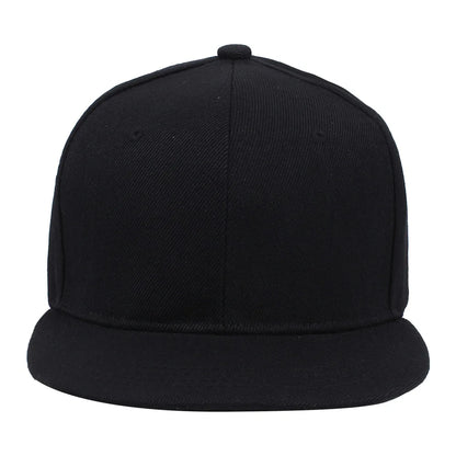 Classic Plain Snapback Baseball Cap – Adjustable Unisex Flat Brim Hat for Casual, Streetwear & Outdoor Wear