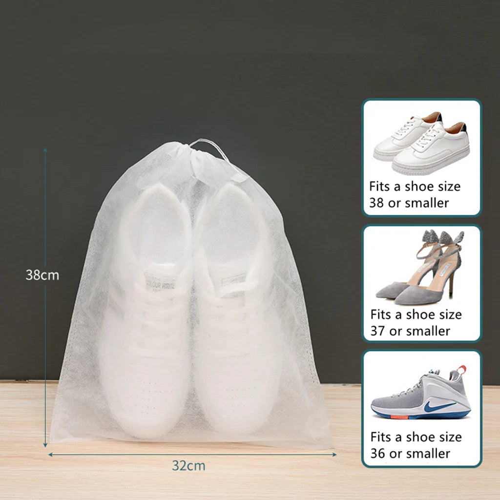 10PCS Shoe Storage Bags – Portable Non-Woven Closet Organizer with Waterproof Design, Travel Shoe & Clothing Storage Pouches