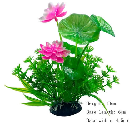Artificial Underwater Aquarium Plants – Plastic Aquatic Fake Shrubs & Green Water Grass for Fish Tank Landscaping, Realistic Simulated Decor