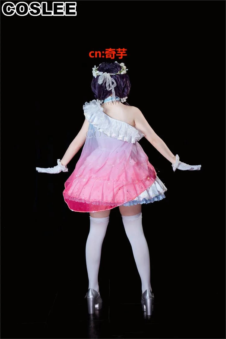 COSLEE LoveLive Aqours “The Dreaming Gate” Cosplay Costume – All Members Blue Singing Dress (Nozomi, Nico, Hanayo, Maki)