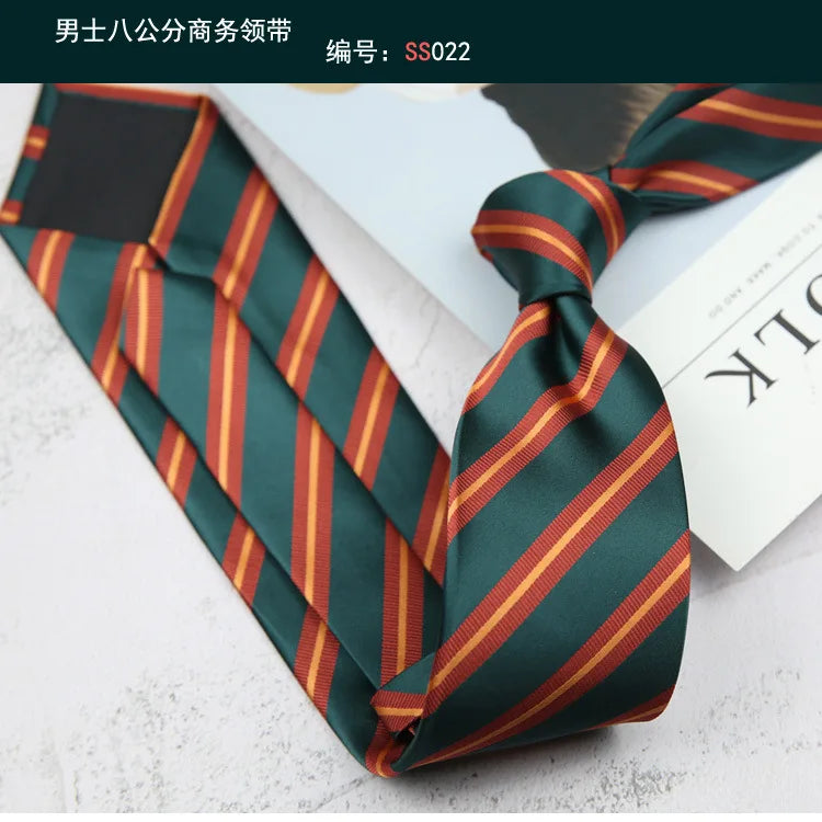 Corbata de hombre de 8 cm con rayas tejidas, formal de negocios para bodas, oficina y fiestas