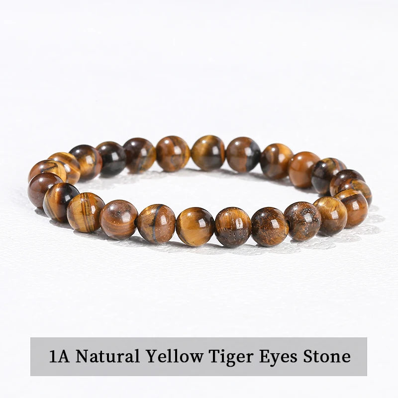 Pulsera de piedra obsidiana negra natural – Joyería ajustable de cuentas de cristal para hombres y mujeres, regalo de moda y accesorio de estilo energético